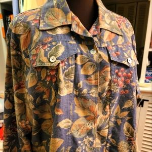 Norm Thompson fall floral long sleeveshirt. Xl